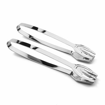 Set of 2 - BBQ Serving Tongs-Silver